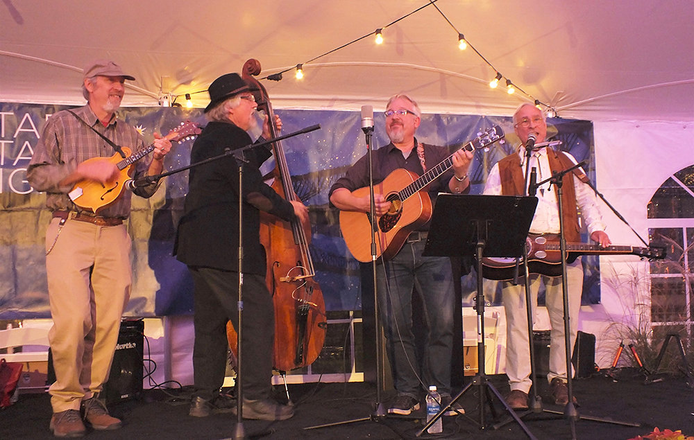 The New Drifters Band with (l-r.) Peter Conklin on mandolin, Jim Sullivan on upright bass, Eric Marshall on acoustic guitar and Jeff Anzevino on resonator guitar, performed a mix of authentic country, bluegrass and old time music at the Gala.